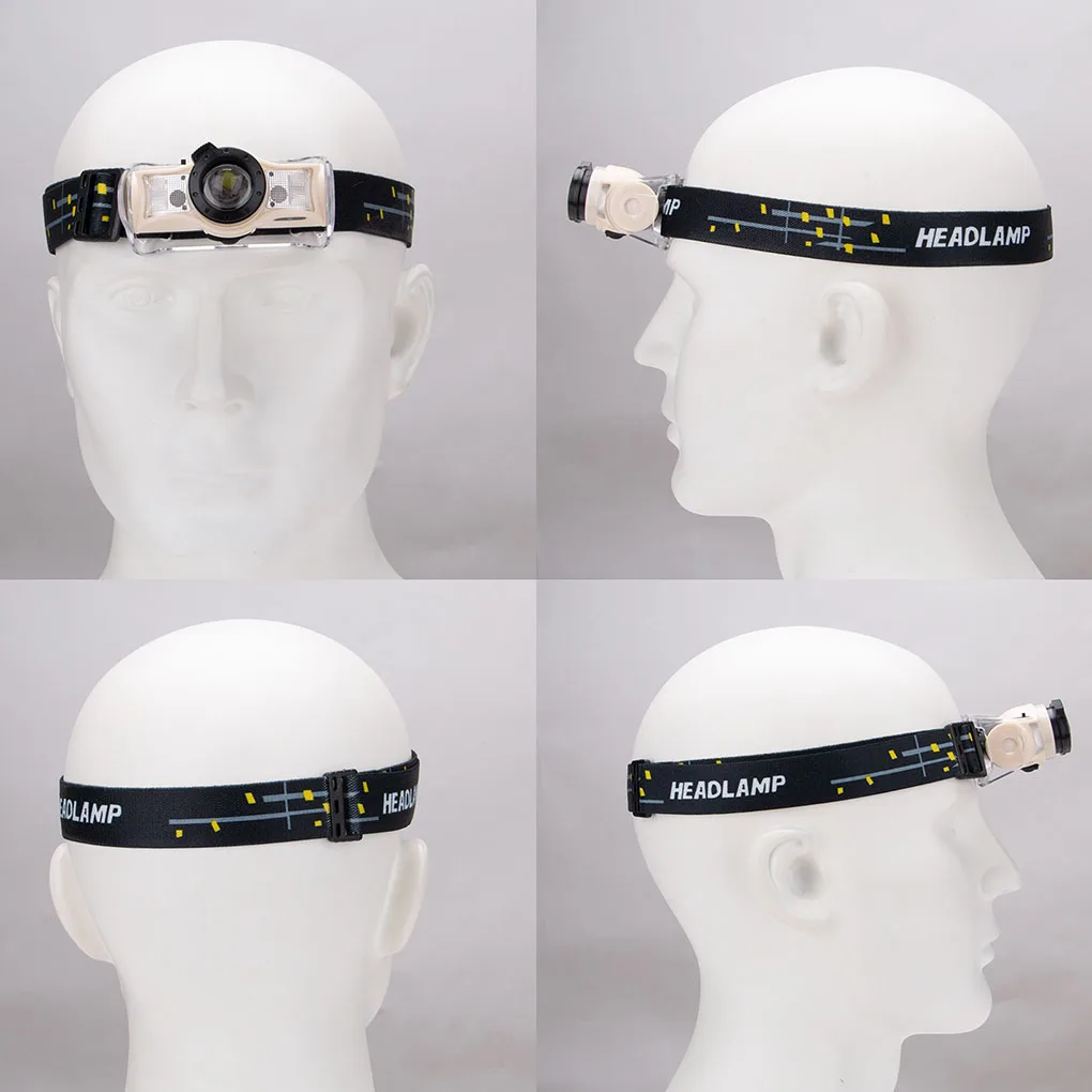 

Светодиодный головной фонарь с датчиком движения, эластичная повязка на голову, вращающиеся фонари, налобный фонарь с зумом, перезаряжаемы...