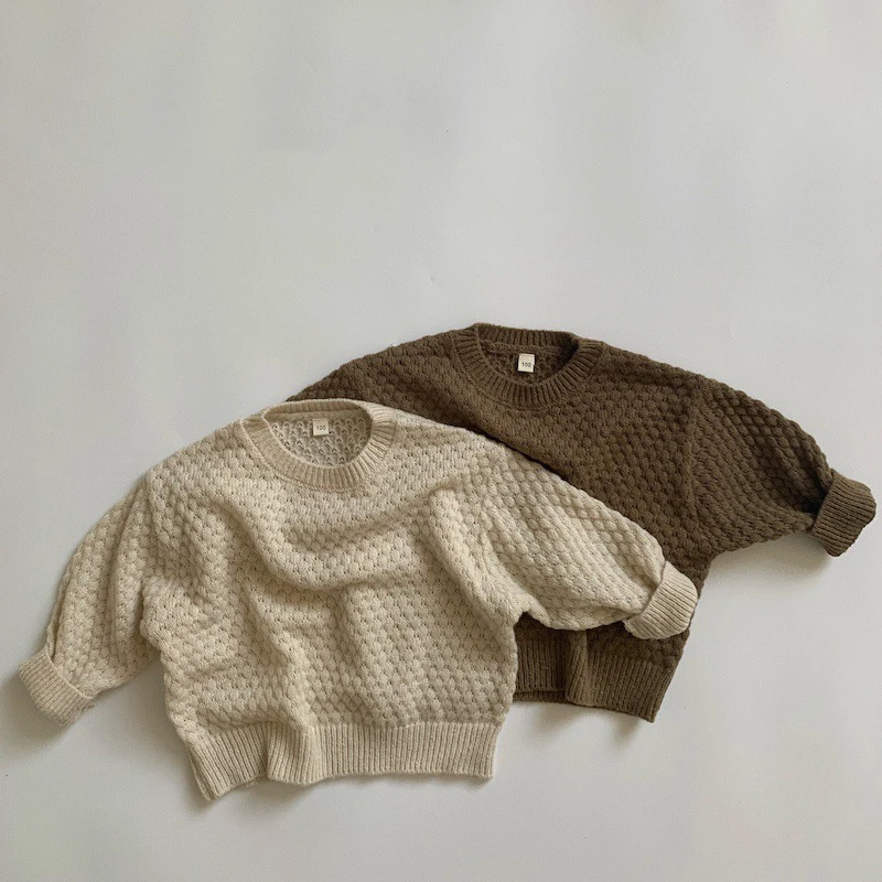

Autumn Baby Boys Girls Clothes Kids Long Sleeve Sweater For 2-6Y Toddler Cotton Knit Sweaters Children Tops Sweater