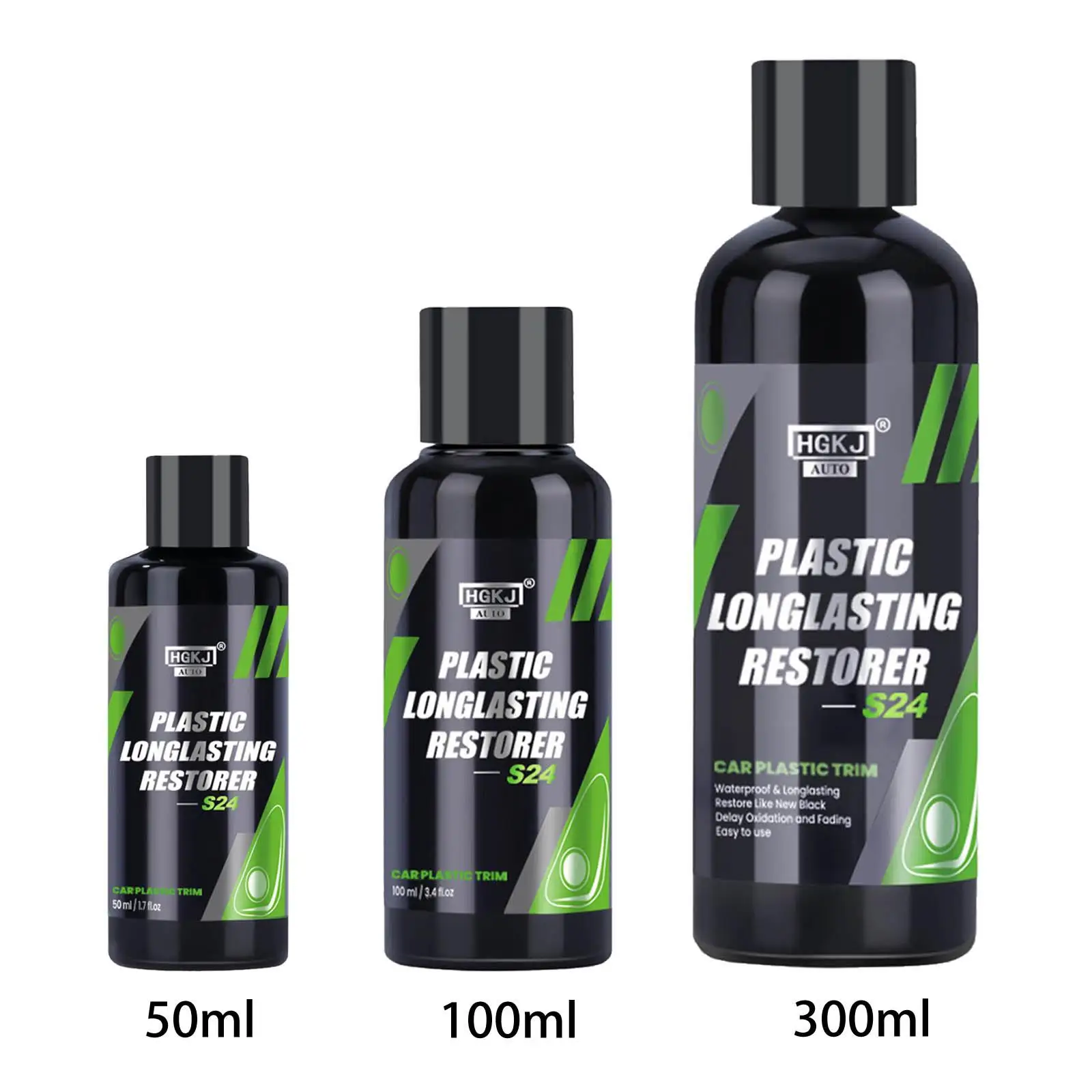

S24 Restorer Hydrophobic Instant Black Cleaner Liquid Coating for Parts Car Detailing Door Frames Tires Agent