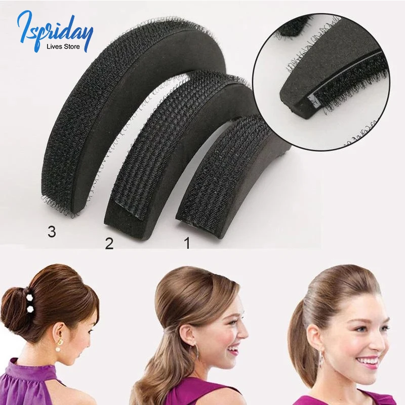 

Puff Hair Head Cushion Invisible Fluffy Hair Pad Sponge Clip Bun Bump It Up Volume Hair Base For Women and Girls Hair Accessory