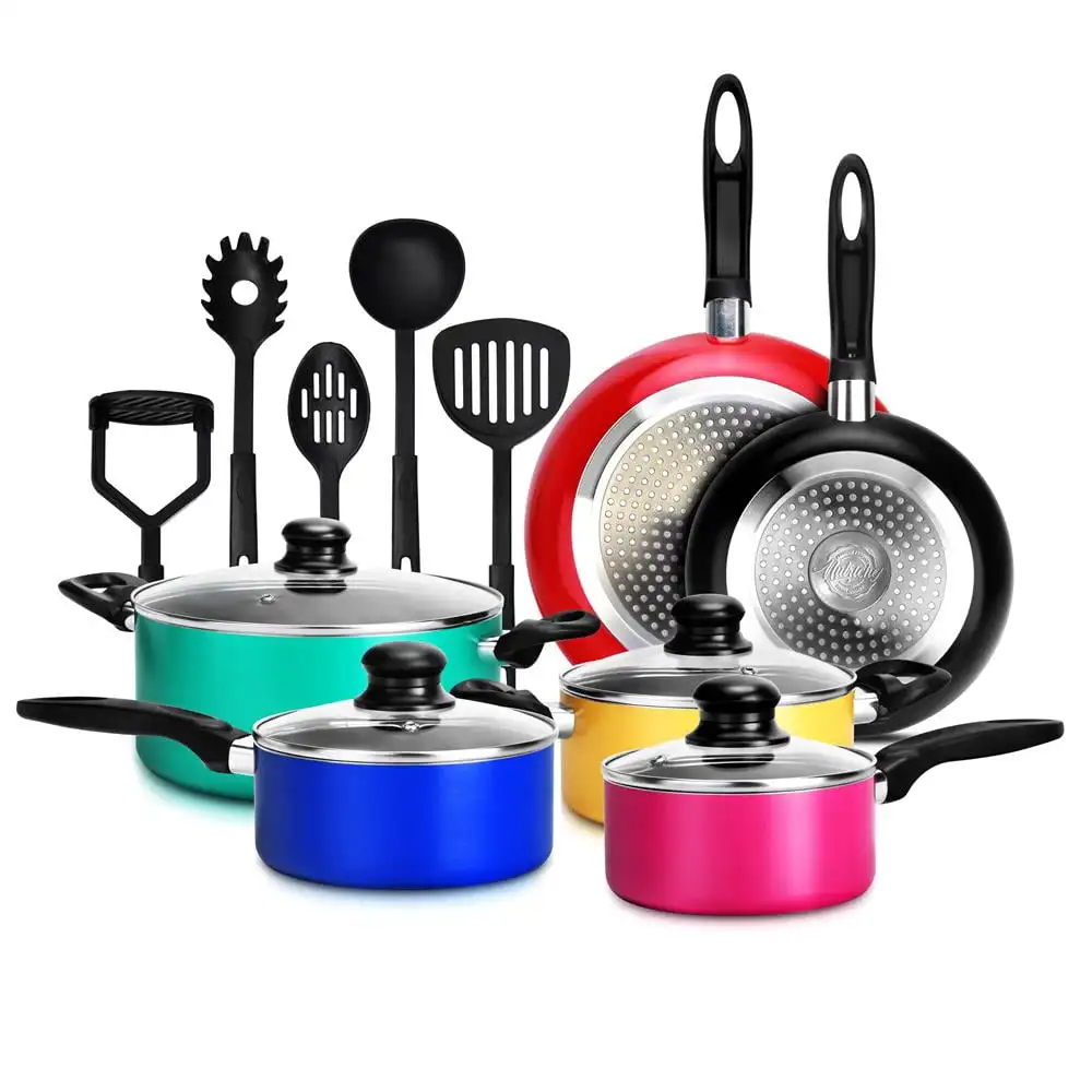 

Кухонные кастрюли и сковородки, антипригарная посуда, комплект из 15 предметов