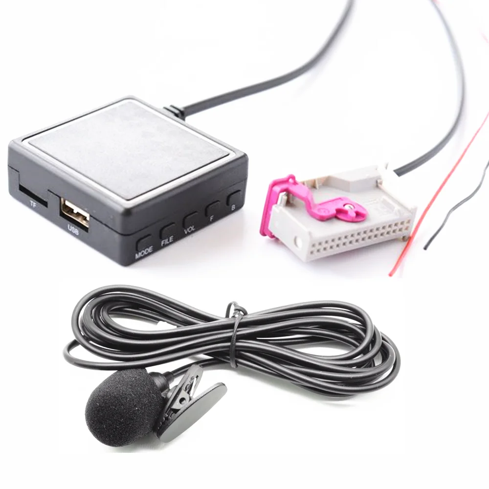 

Car Bluetooth 5.0 RNSE Headunit Wireless Aux Microphone Adapters TF USB Flash Drive For Audi A3 A4 A6 A8 TT R8 RNS-E