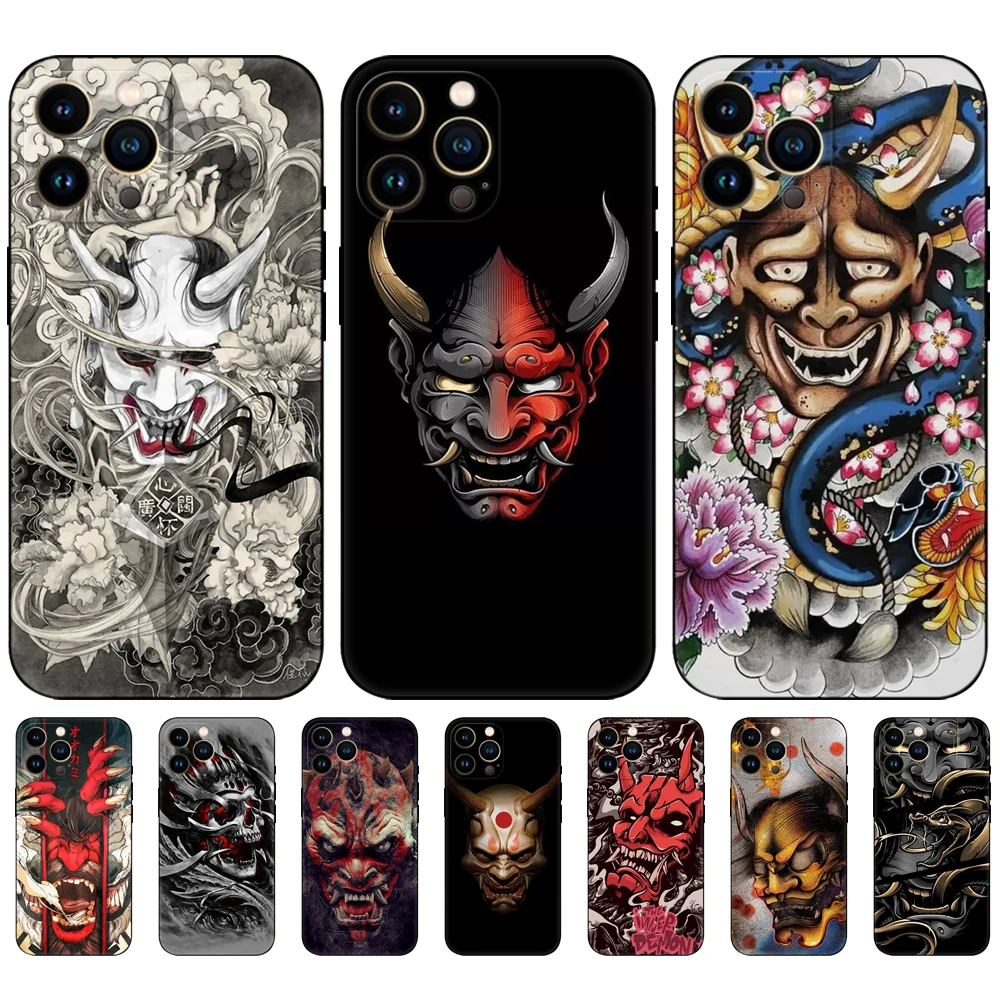 

Black tpu case for iphone 5 5s se 6 6s 7 8 plus x 10 silicone cover iphone XR XS 11 pro MAX Demon Mask funda cellphone coque