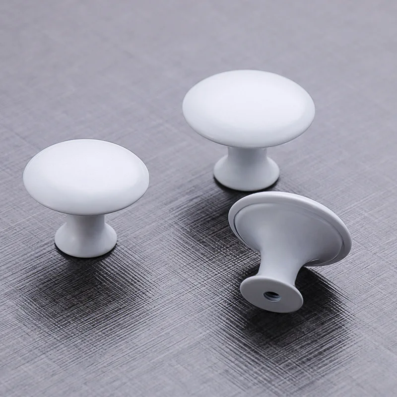 stainless steel simple wardrobe round drawer handle European-style mushroom-shaped porcelain white and black single hole | Обустройство