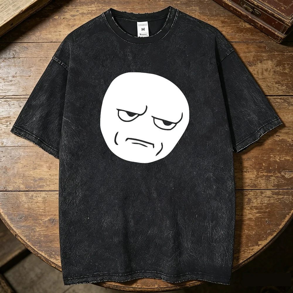 Фото Футболка Trollface из винтажного выстиранного хлопка для подростков, в стиле винтажный гранж, пастельных тонов, удобная, в стиле харадзюку, 80-х годов, пастельный хип-хоп, модная, Y2k. №3