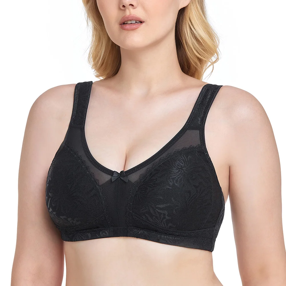 New Wirefree Plus Size Bras For Women Lace Thin Soft Full Coverage Bras Unlined Women Bra Big Size C D E F G H I Cup
