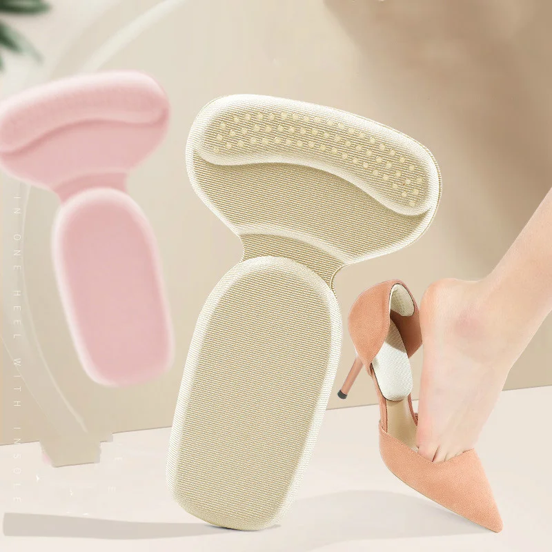 T Shape Sponge Heel Stickers Shoe Cushion Heel Protector for Shoes High Heels Inserts Heel Pads Shoe Adjuster Women Half Insoles