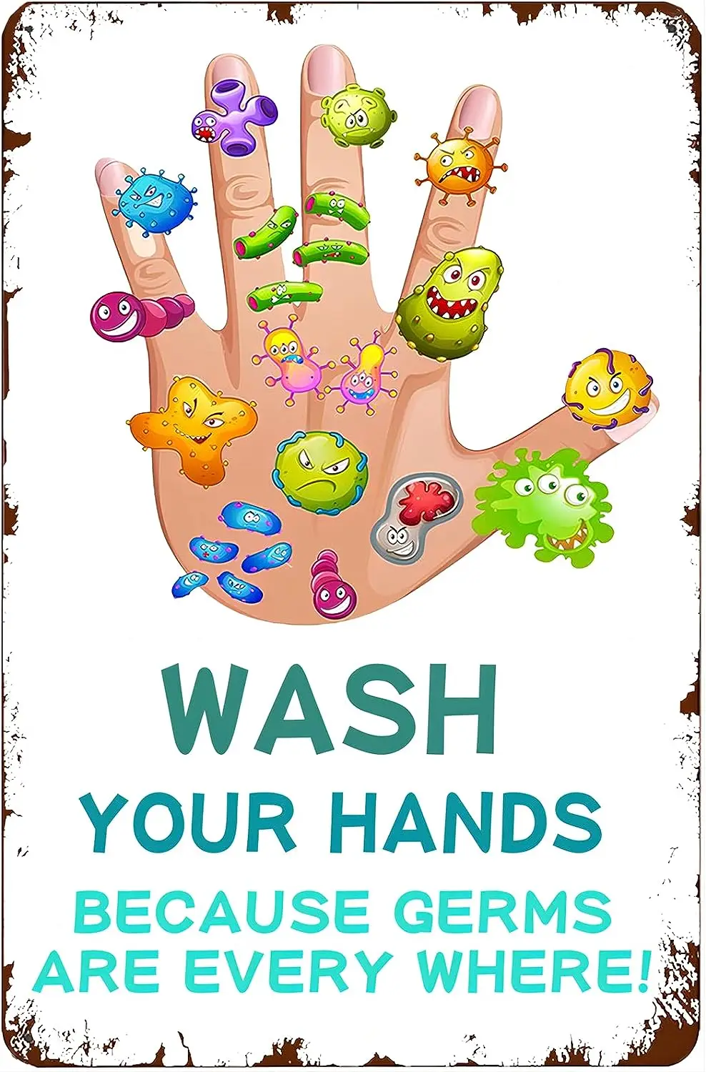 

Декор для комнаты отдыха Вымойте руки значок товары для дома Вымойте руки потому что микробы все там, где украшение для ванной комнаты школы