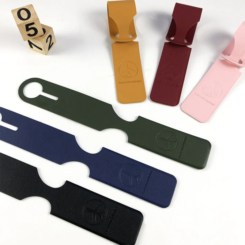 

Drop Shipping High Quality PU Leather Luggage Tags Suitcase ID Holder Baggage Tag Portable Label Travel Accessories