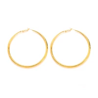 new pair of big gold plated hoop earrings large circle creole chic hoops gift uk