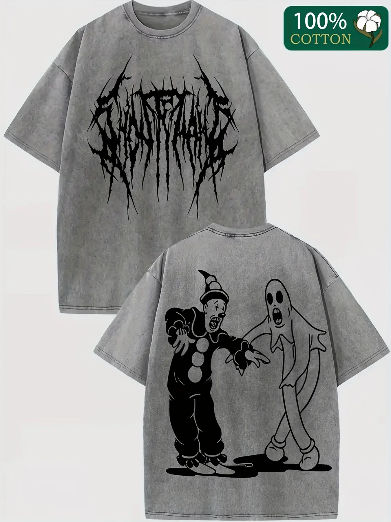 Футболка Ghostmann Clown на Хэллоуин мягкий хлопок двусторонний принт повседневная и