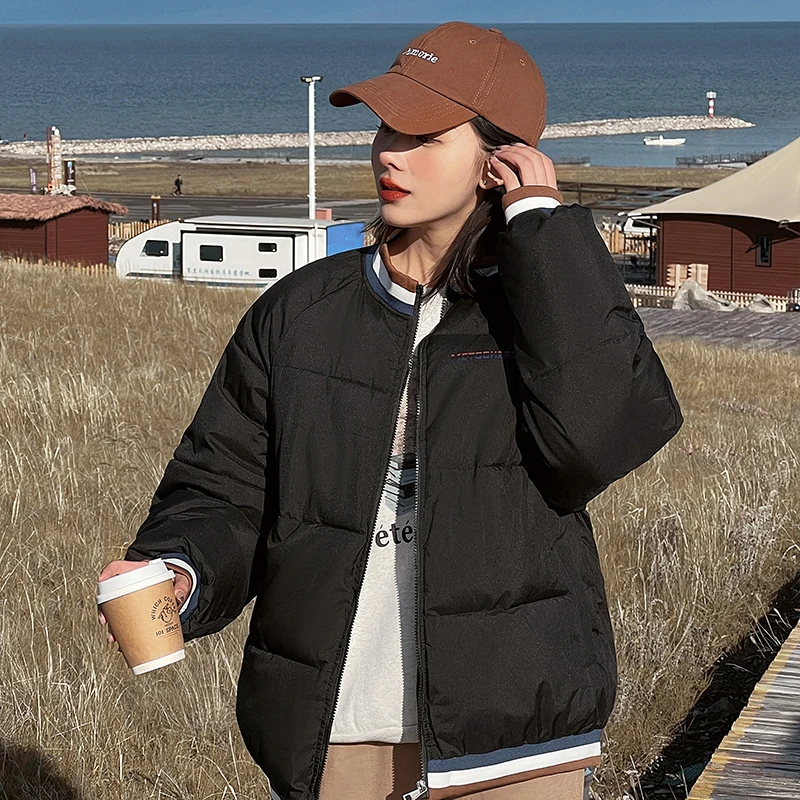 2023 New Winter Down Cotton Jacket women's Korean Fashion Warm Coat Students Baseball Uniform
