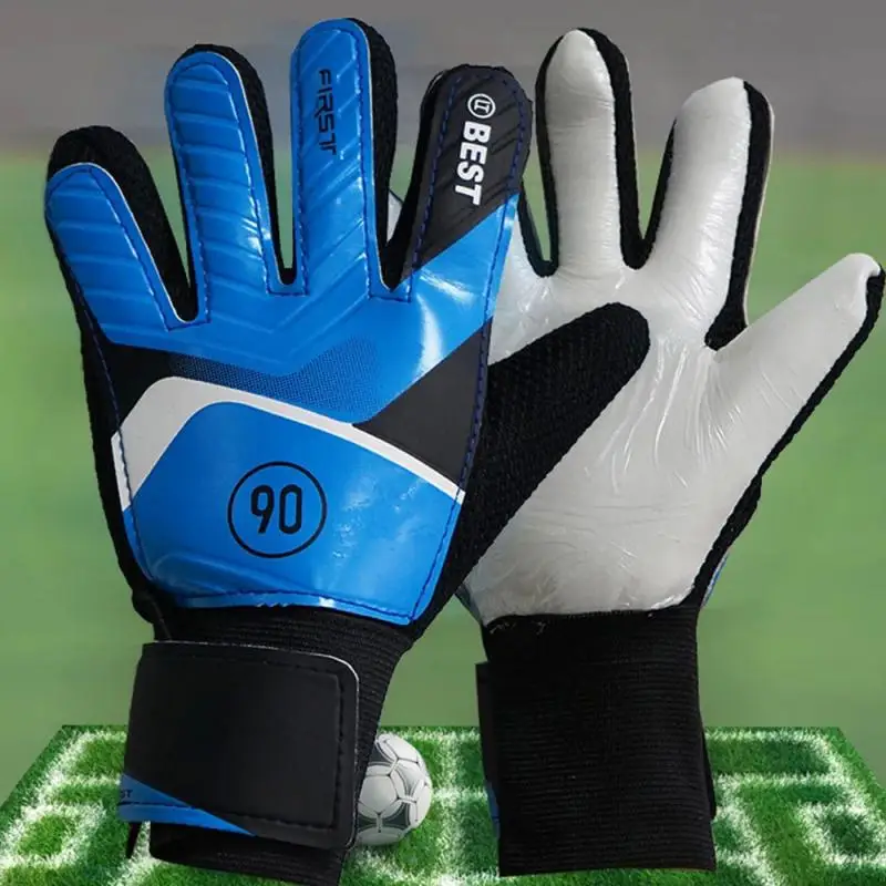 1 Pair Children Soccer Goalkeeper Gloves Anti-Collision Latex PU Hand Protection Football Accessories for Kids