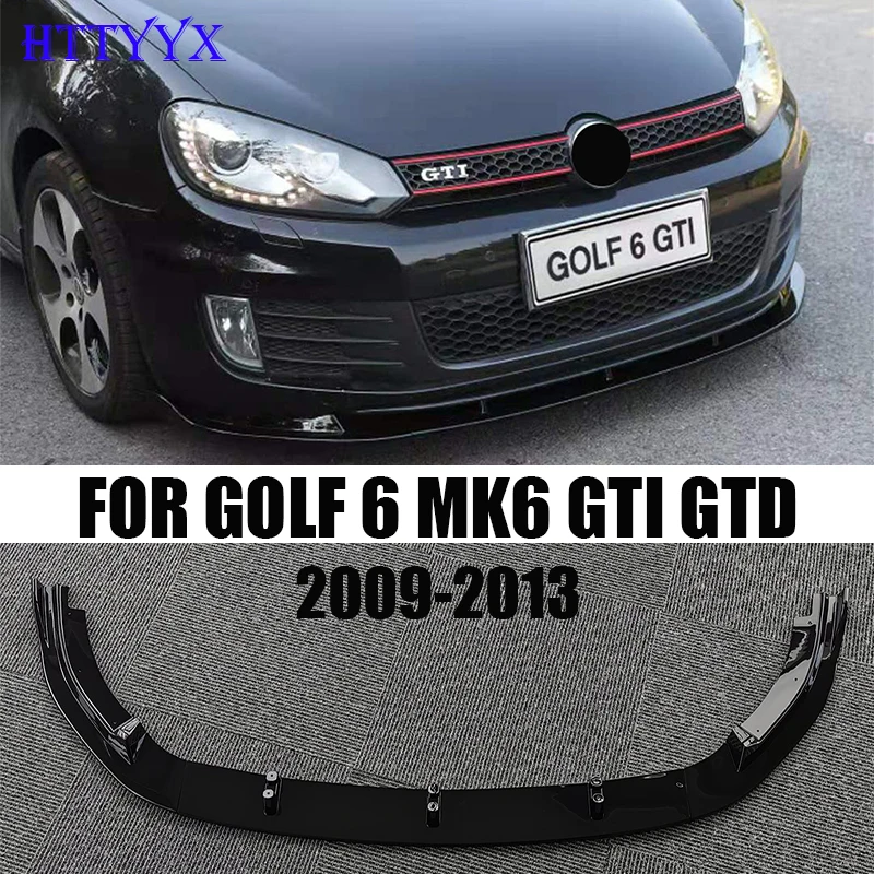 Car Front Bumper Splitter Lip Diffuser Body Kit Spoiler Guard Retrofit Accessories For VW For Golf 6 MK6 GTI GTD 2008-2012