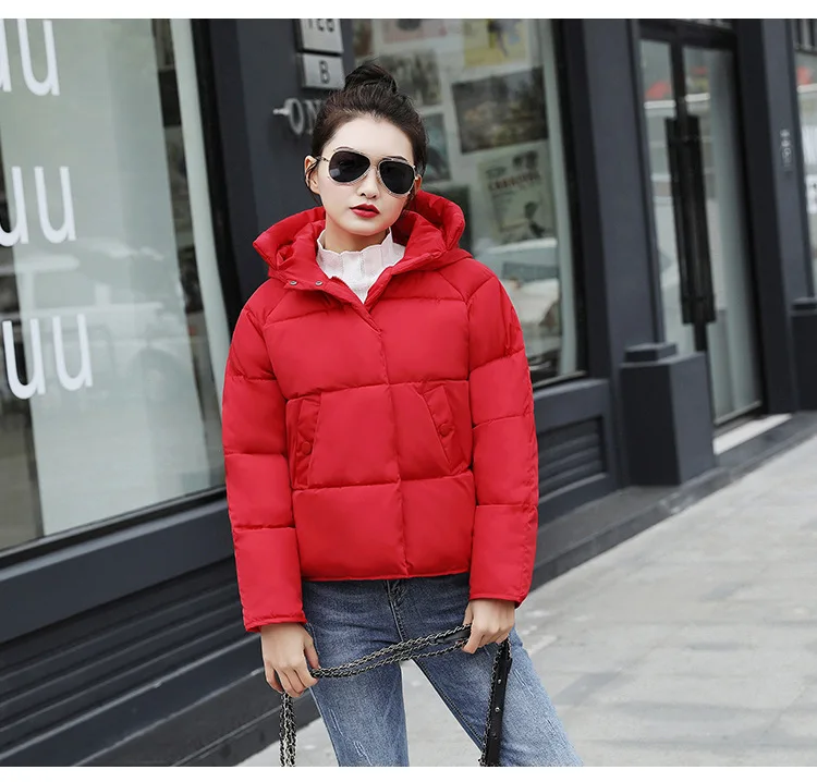 

Куртка женская с хлопковой подкладкой, свободная парка, короткие пальто с капюшоном, верхняя одежда для женщин LM