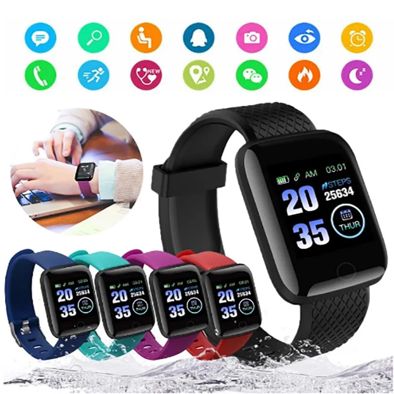 

116plus Color Screen Smart Watch Men Wristband Heart Rate Blood Pressure Sleep Waterproof Smartwatch Women Smatr Watches 2023