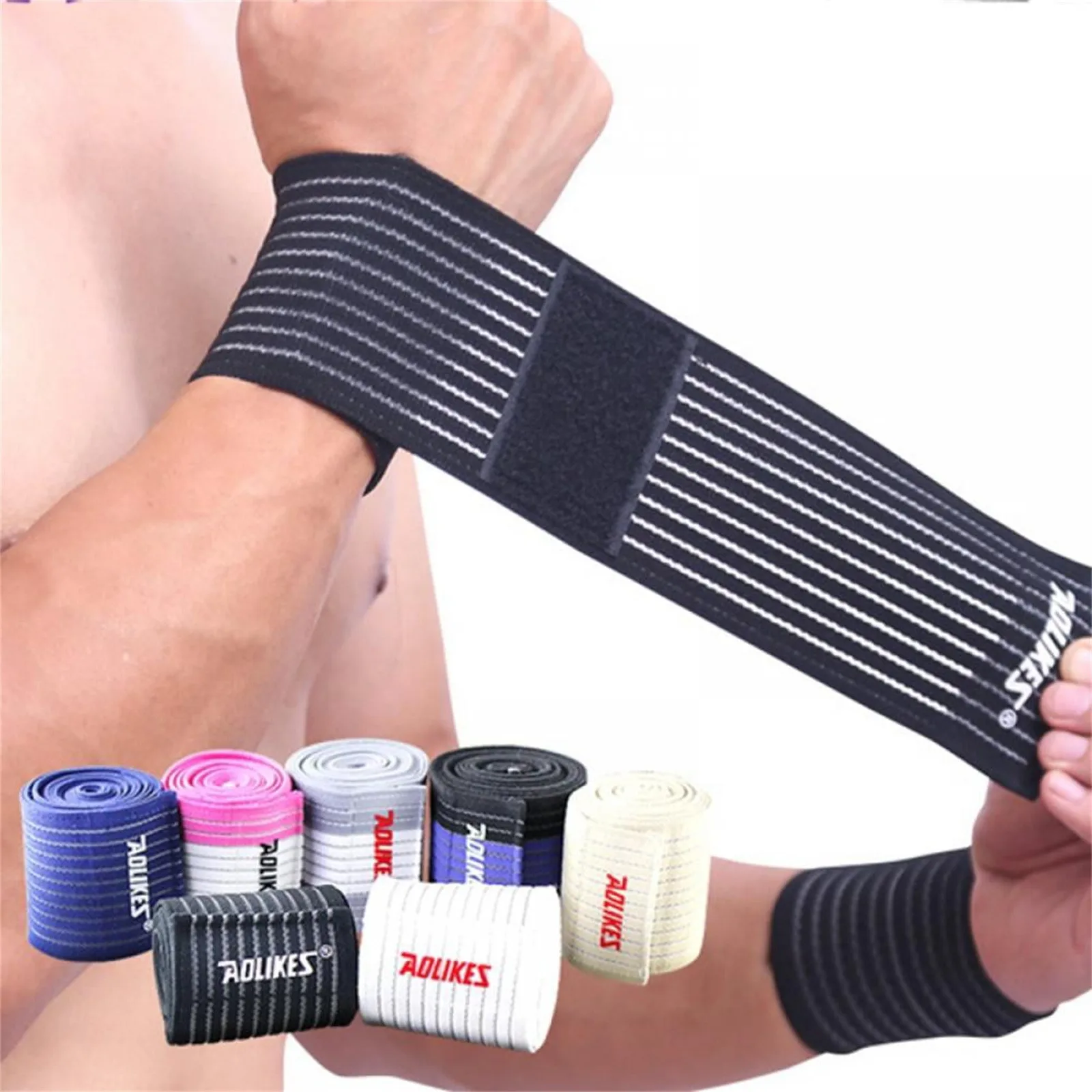 

1pc Wristbands Wrist Support Brace Carpal Protector Bracers For Gym Sports Wrap Band Weight Lifting Cross Training Fitness