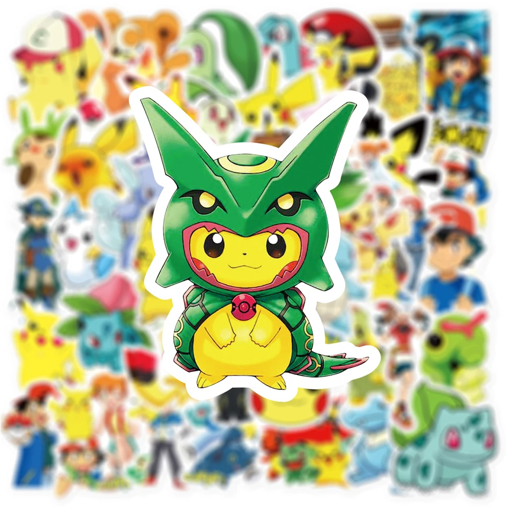 

10/30/50pcs Kawaii Funny Cartoon Pokemon Anime Stickers Waterproof Laptop Scrapbook Car Motorcycle Decoration Sticker Kids Toy