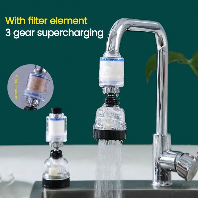 

360 Rotating Splashproof Chlorine Removal Filter Aerator Sink Head Water Purify Faucet 3 Mode Water Saving Bathroom Accessorie