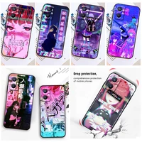 sad anime aesthetic senpai phone case black for oppo find x5 x3 x2 neo lite a96 a57 a74 a76 a72 a55 a54s a53 a53s a16s a16 a9