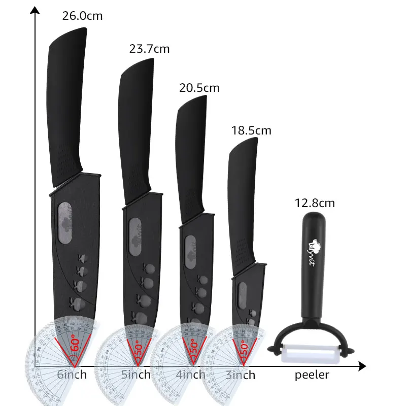 Ceramic Knives Kitchen knives 3 4 5 6 inch Chef knife Cook Set Chef Utility Slicer Vegetable Peeler White Zirconia Blade images - 6
