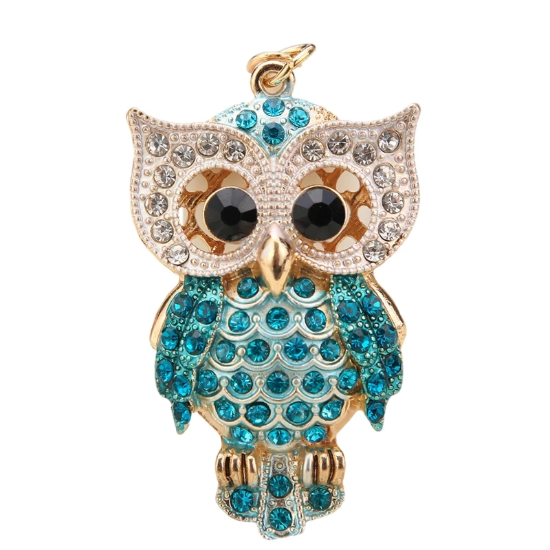 Брелок Стразы со сверкающими кристаллами в виде милой совы ювелирные изделия