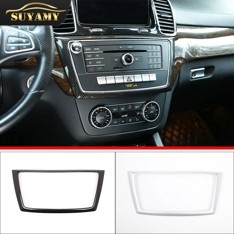 

ABS Carbon Fiber Interior Central Control Decorative Frame Trim Sticker For Mercedes Benz ML GL GLE GLS Class 320 400 2013-2019