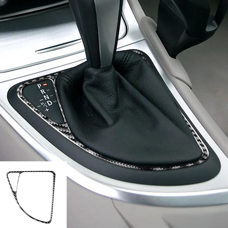 

For BMW 1 Series E81 E82 E87 E88 2008-2013 Carbon Fiber Stickers Automatic Gear Shift Panel Box Car Styling Accessories Black