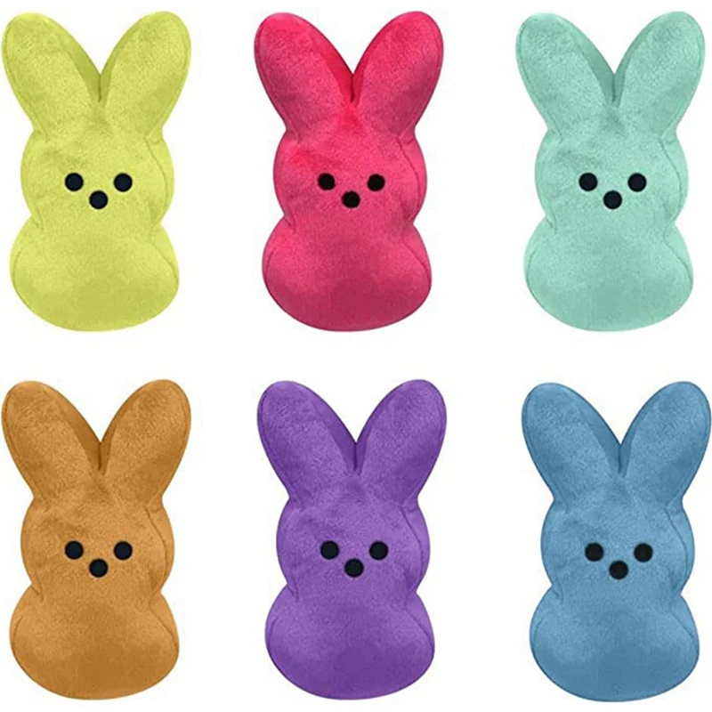 

6Pcs 15CM Cute Animal Star Carrot Peep Bunny Doll For Kids Easter Decoration Plush Doll