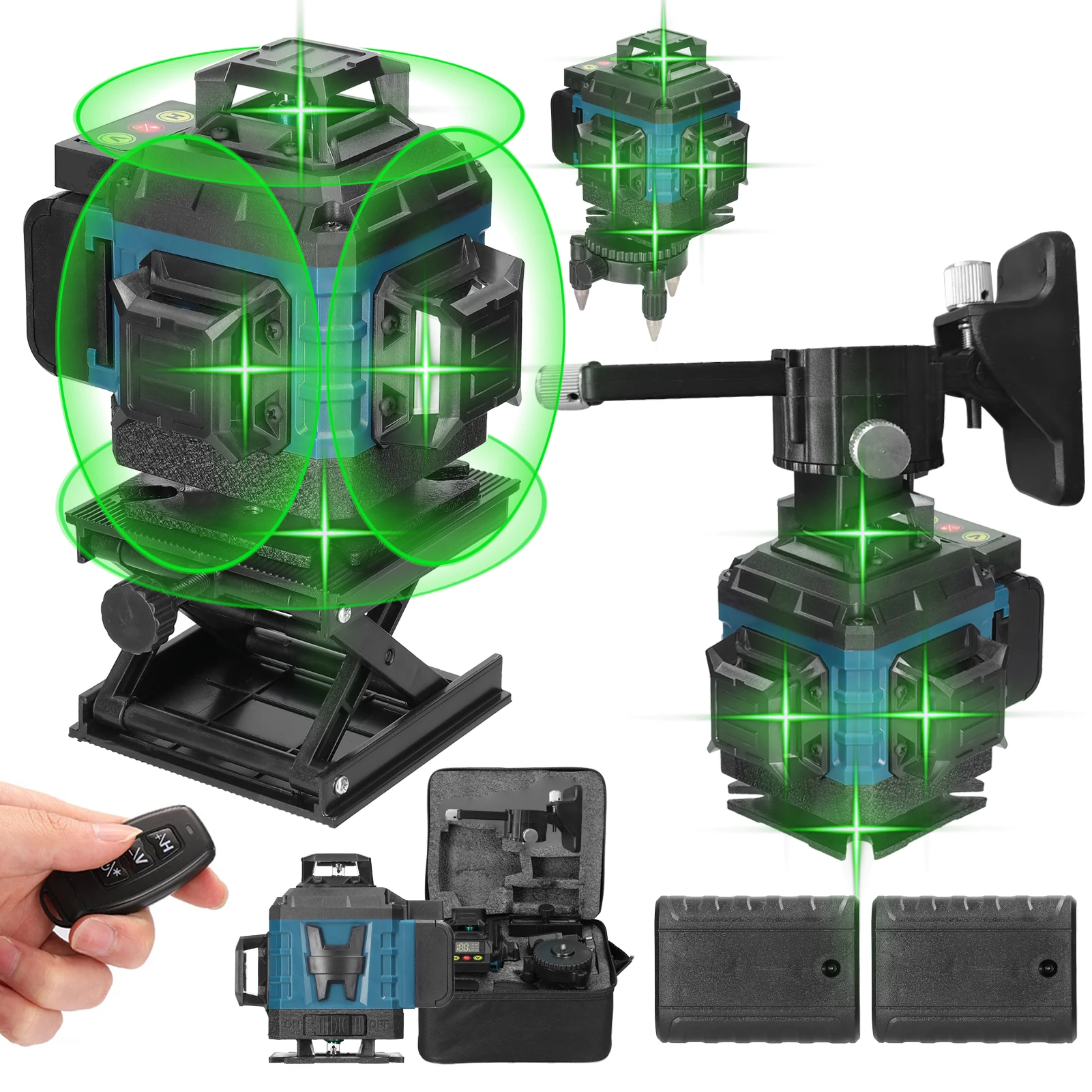 

Лазерный уровень 4D, 16 линий, 360 °, самонивелирующийся зеленый Нивелир, функция лазерного выравнивания, инструмент, вертикальный, горизонтальный, наклонный нивелир