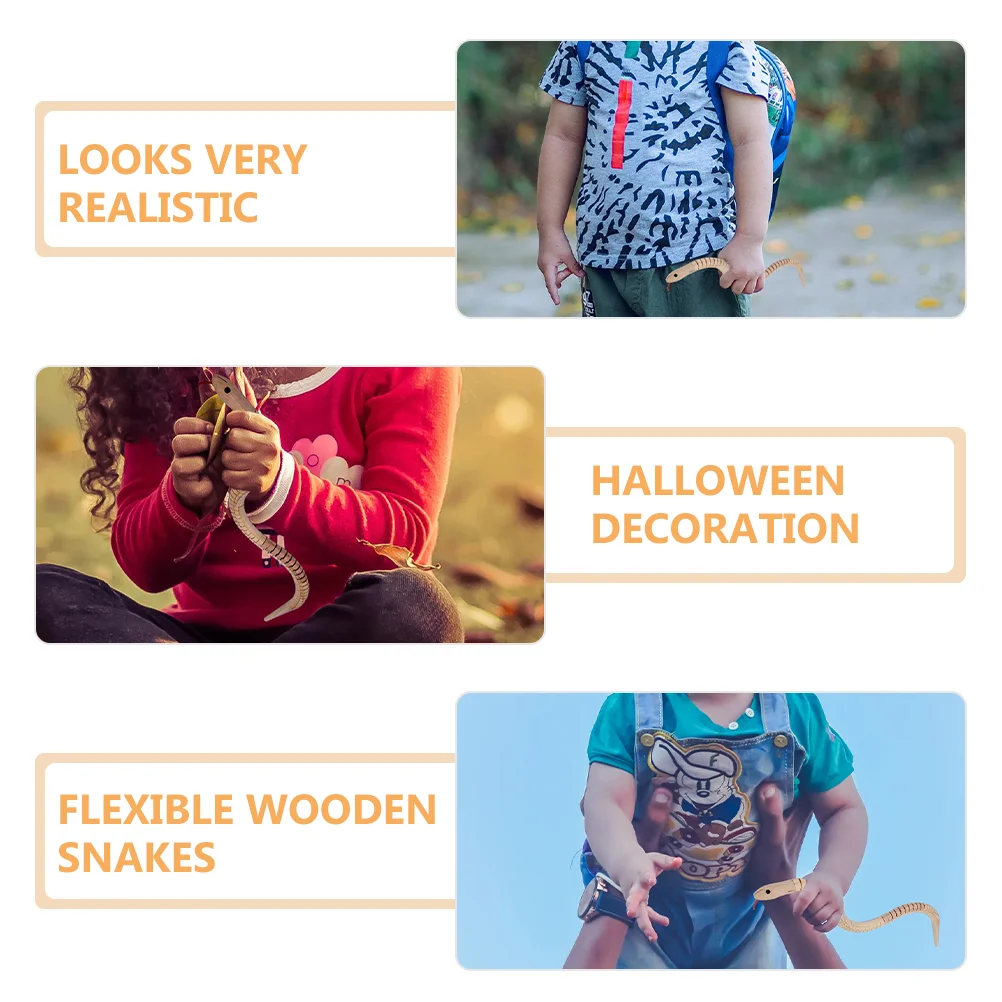 10 шт. игрушка-змея на Хэллоуин деревянные поддельные поделки для детей рептилия