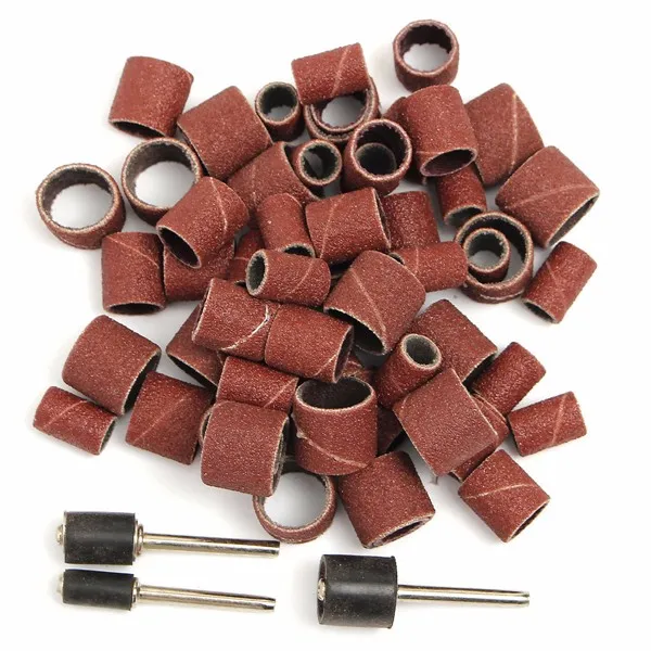

63PCS 1/2" 3/8" 1/4 " Drum Sanding Kit +3Pcs Band Mandrel 38mm Shank Rotary Tool Nail Drill Bits Abrasive Tools Dremel Accessori