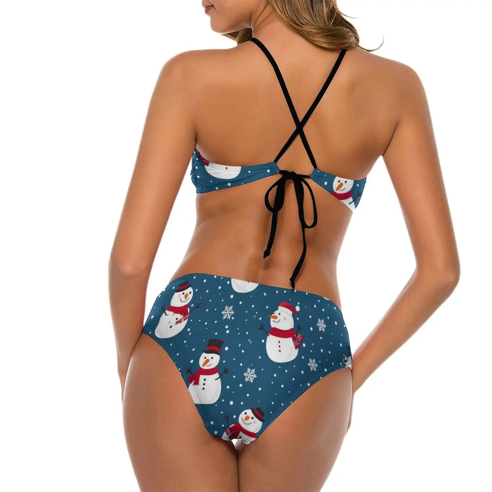 Сексуальный женский зимний Снеговик Забавный купальник бикини пуш-ап на