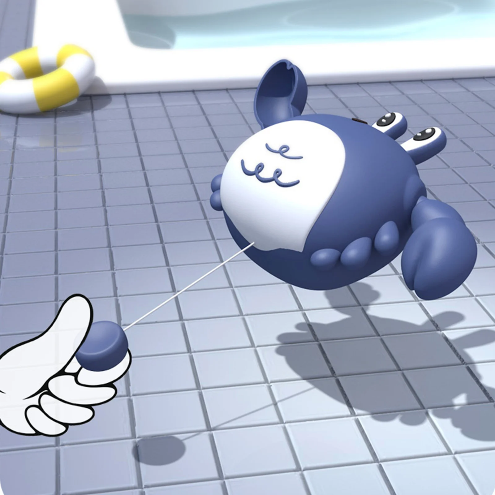 Baby Kids Bath Toys Wind-up Swimming Crab Floating Water Toy Cute Backstroke Crab Clockwork Bathtub Toy for Toddlers No battery