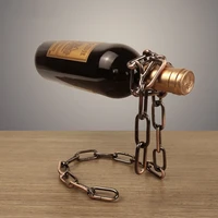 magic suspension iron chain wine rack metal chain hanging wine bottle holder bar cabinet display stand shelf bracket home decor