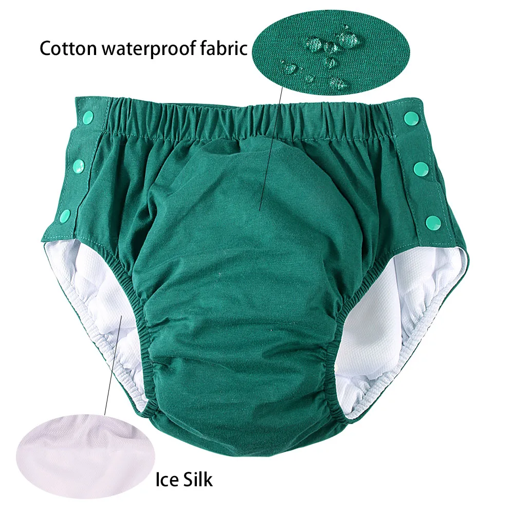 Хлопковые тканевые подгузники для взрослых водонепроницаемые стариков брюки
