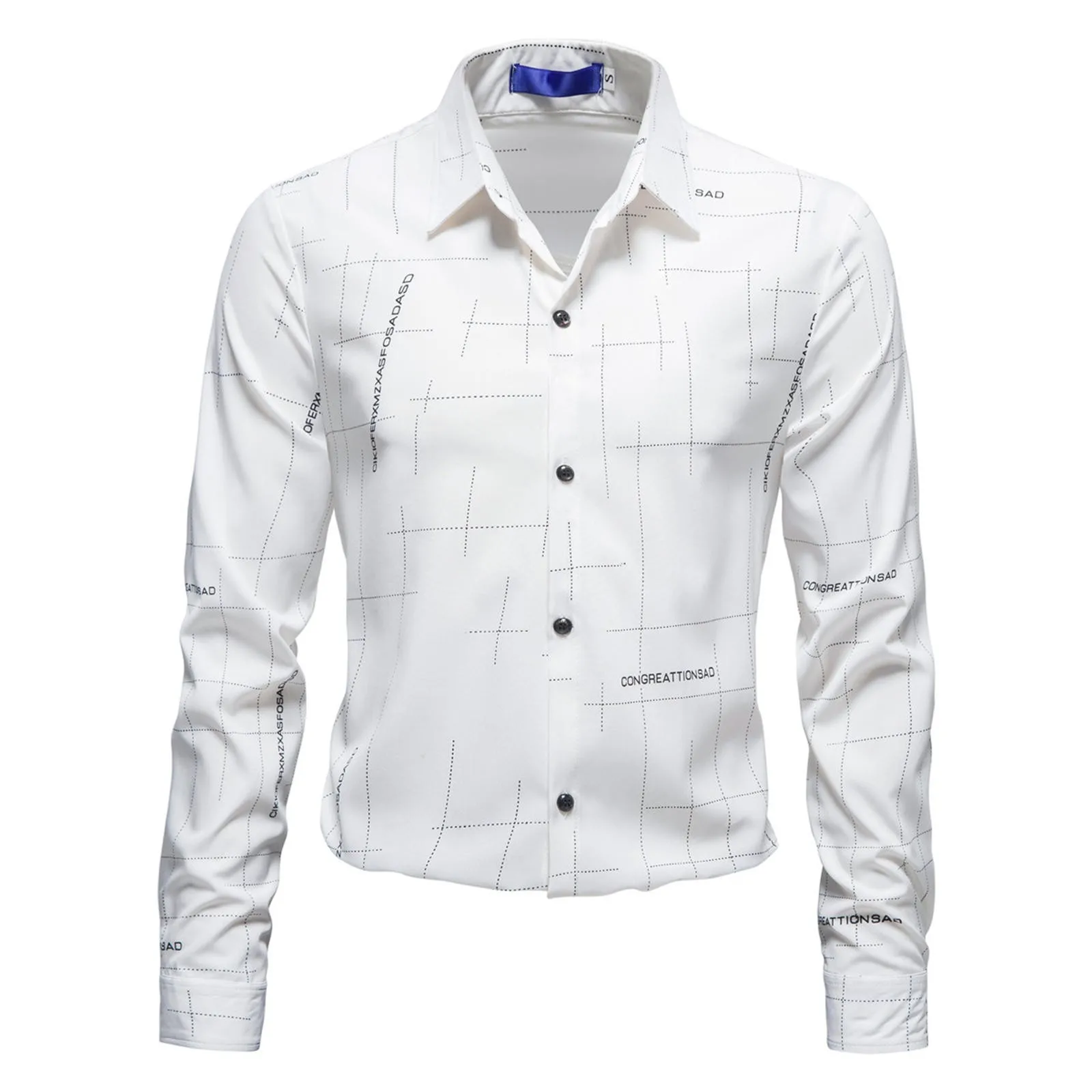 

Men's Fall Winter Loose Top Shirt Cotton Casual Loose Button Printed Blouse Top Lapel Long Sleeve Large Size Men's shirts