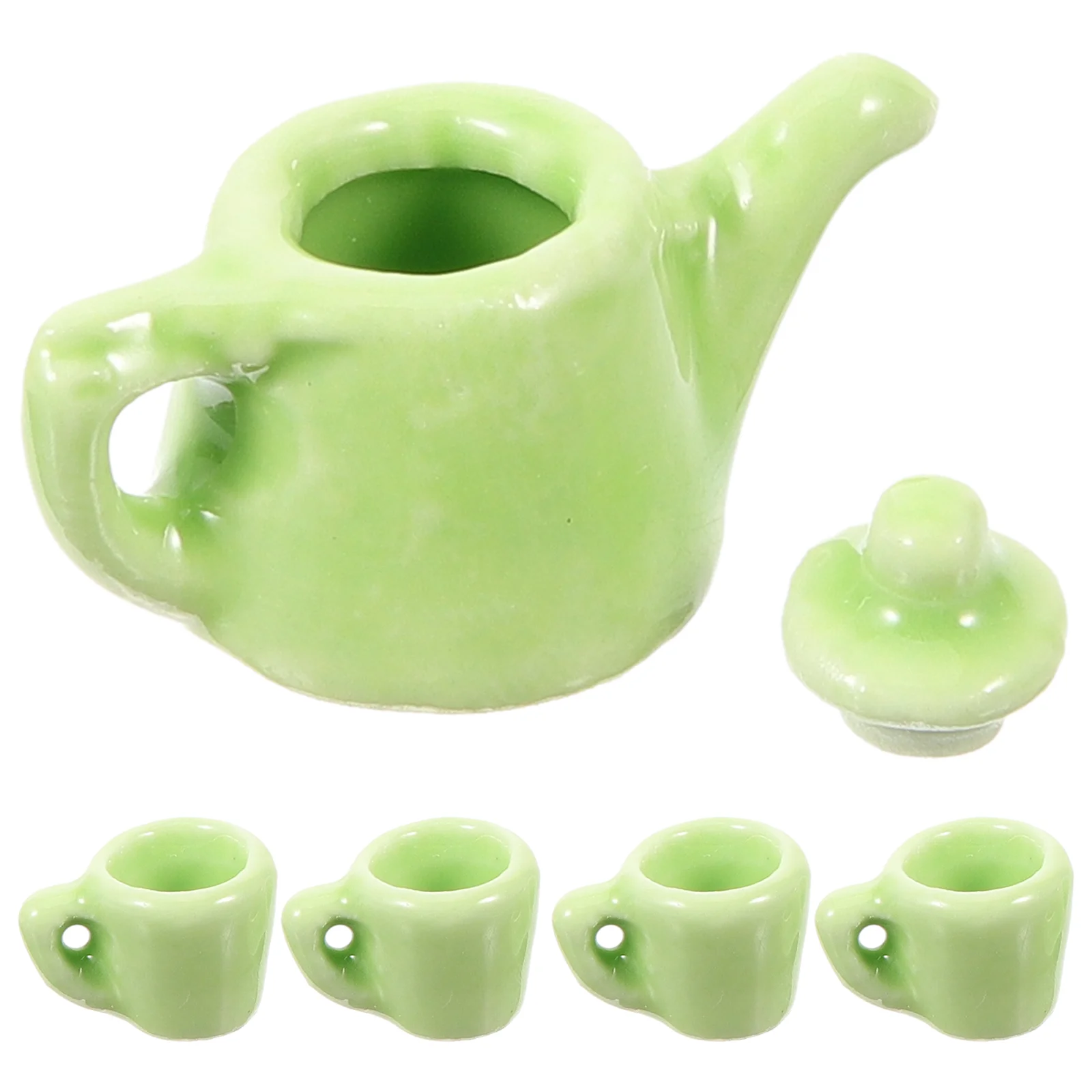 

Pretend Play Accessories Miniature Cups Utensils Ceramic Tea Kitchen Teapot Toys