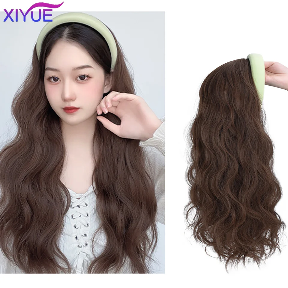 

XIYUEOne piece wighalf головное покрытие длинные прямые волосы естественный тренд, модный парик для волос