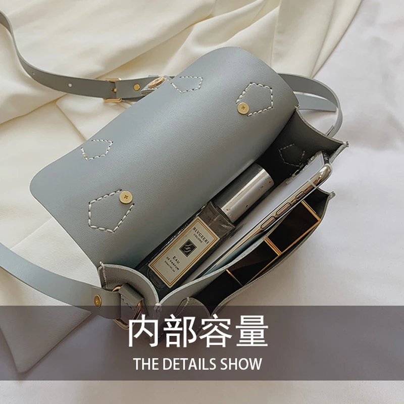 2022 DIY Handmade Bag Cambridge Style Hand Stitching With Sewing Tools Handel Shoulder Bag Accessories Pu Leather Adjustable