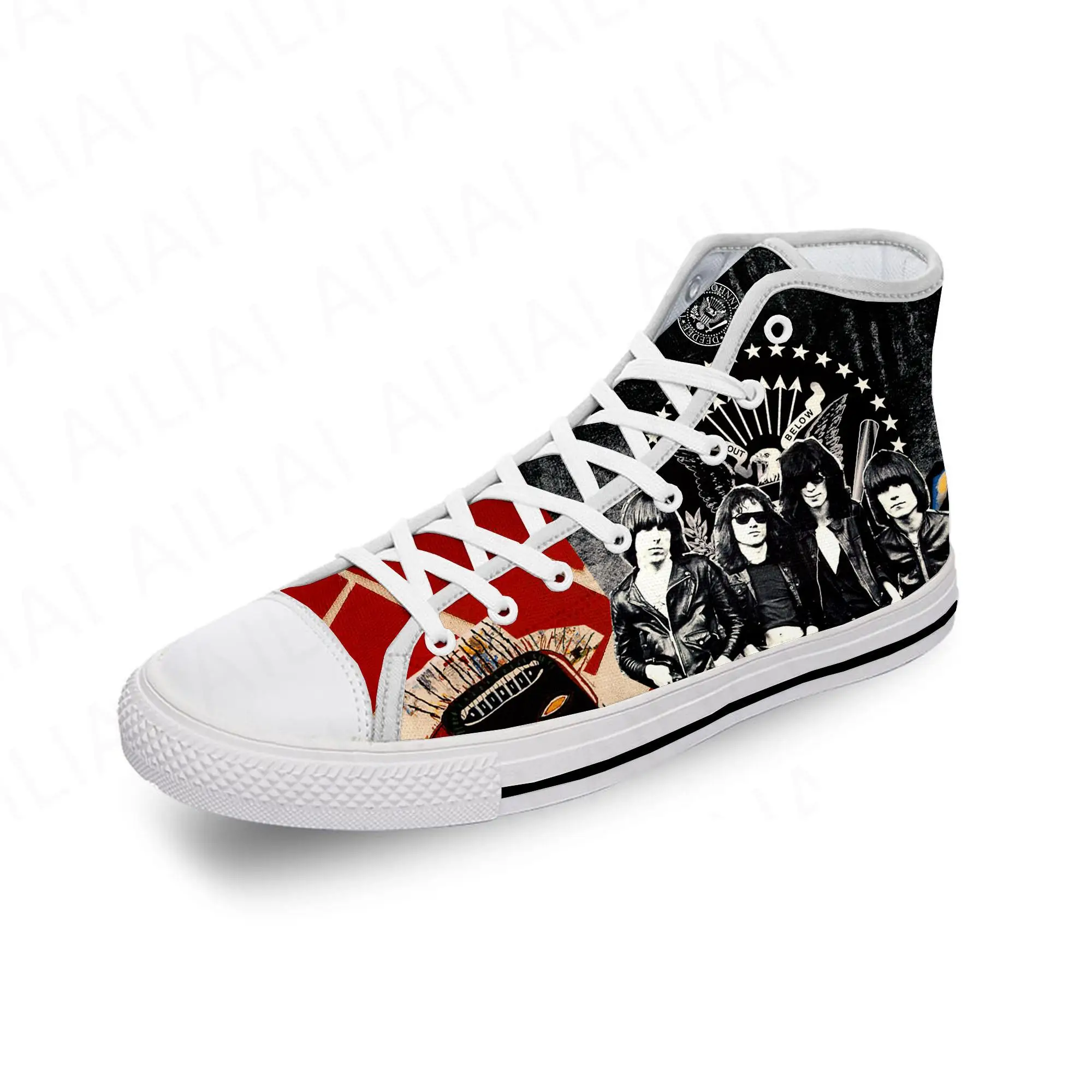 

Холщовые кроссовки Ramone Seal Eagle в стиле панк-рок, легкие дышащие кеды с 3D принтом, модная обувь для мужчин и женщин, белые тканевые
