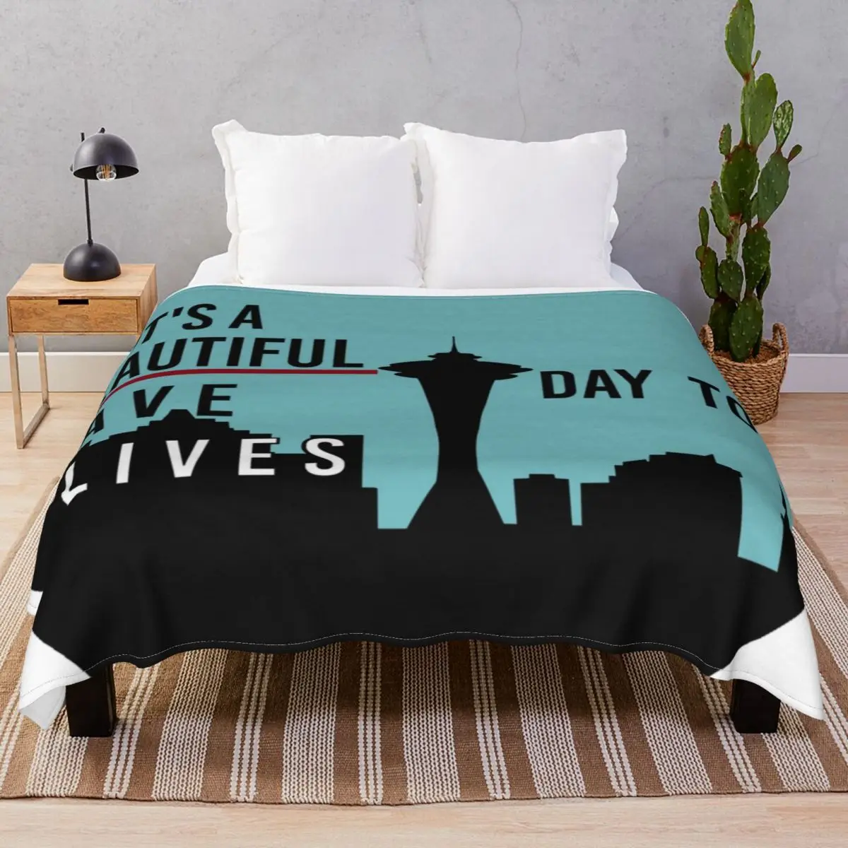 It's A Beautiful Day Blanket Flannel Textile Decor Comfortable Throw Blankets for Bedding Sofa Travel Cinema