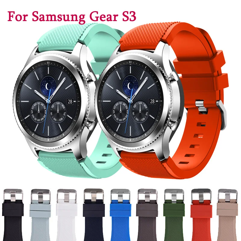 

Watchband 22mm Sport Silicone Strap Band For Samsung Gear S3 Classic Frontier Replacement Band For Huami Amazfit Stratos 2/2S