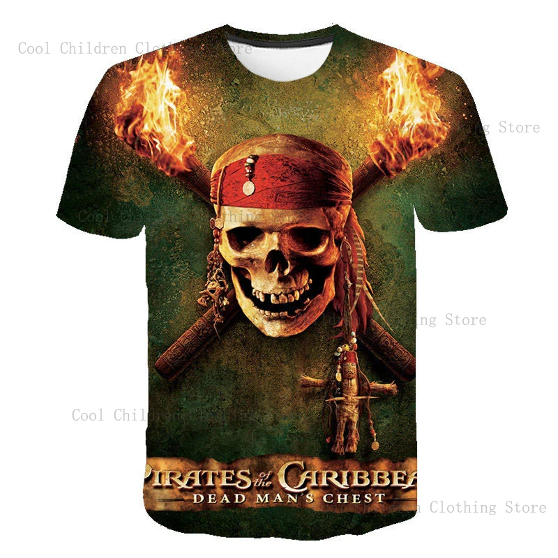 Детская Футболка С 3d Принтом Джека Воробей Унисекс Короткими Рукавами Дизайн