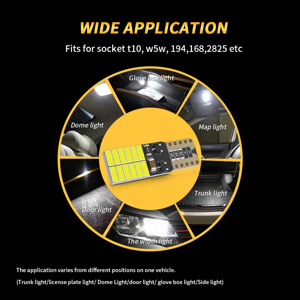 10 шт. оптовая продажа 3 Вт 12 В t10 W5W 194 автомобильные светодиодные фонари освещение