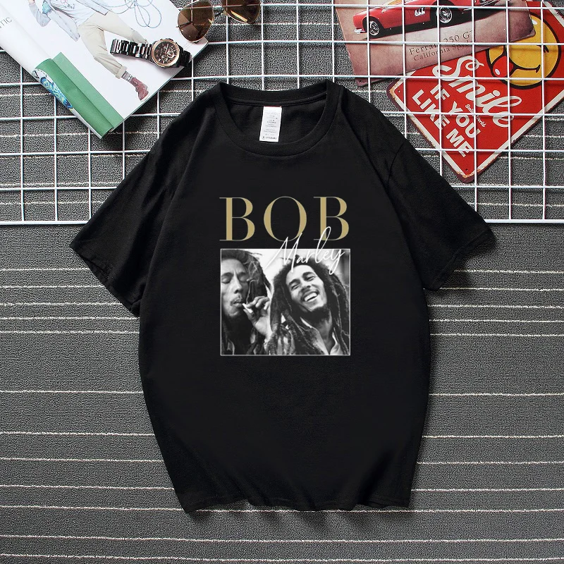 Футболка с принтом Боб Марли для мужчин и женщин уличная одежда в стиле хип-хоп