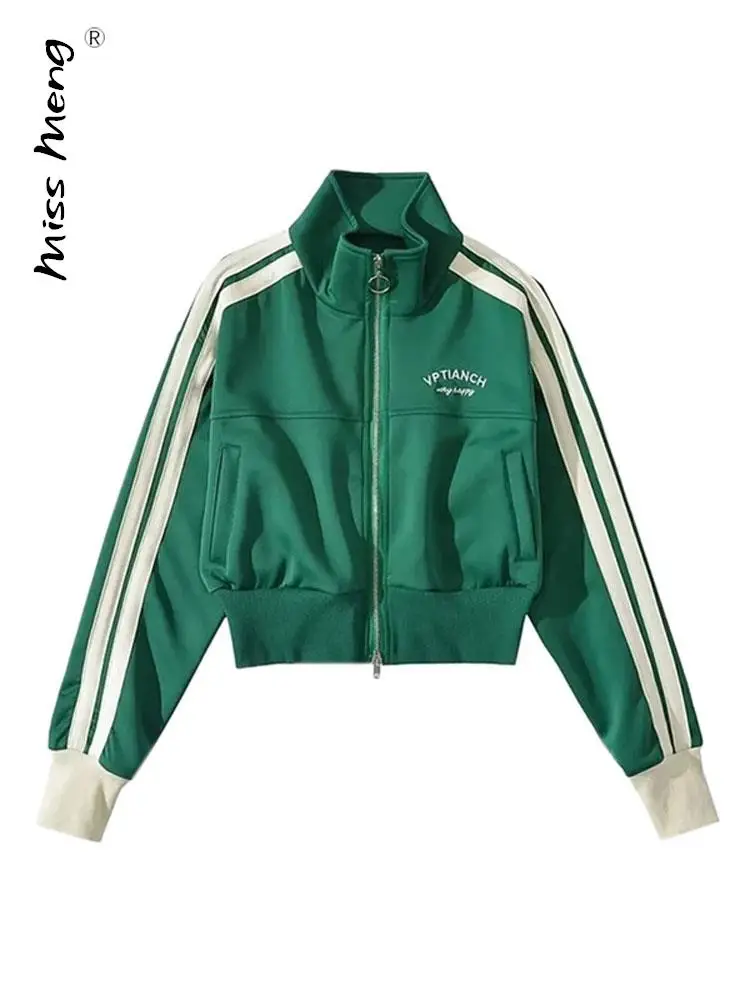 

Женская короткая куртка с Вышивкой Букв, Повседневная американская винтажная Женская куртка, весенний кардиган на молнии, новинка 2023