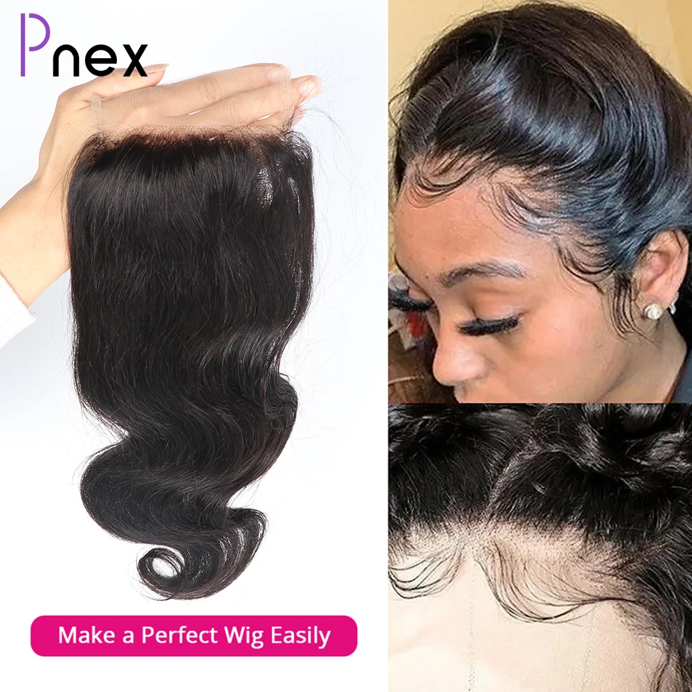 

Body Wave 4x4 Lace Closure 13x4 Lace Frontal Only Brazilian Straight Human Hair Transparent Lace Closure Pre Plucked Free Part