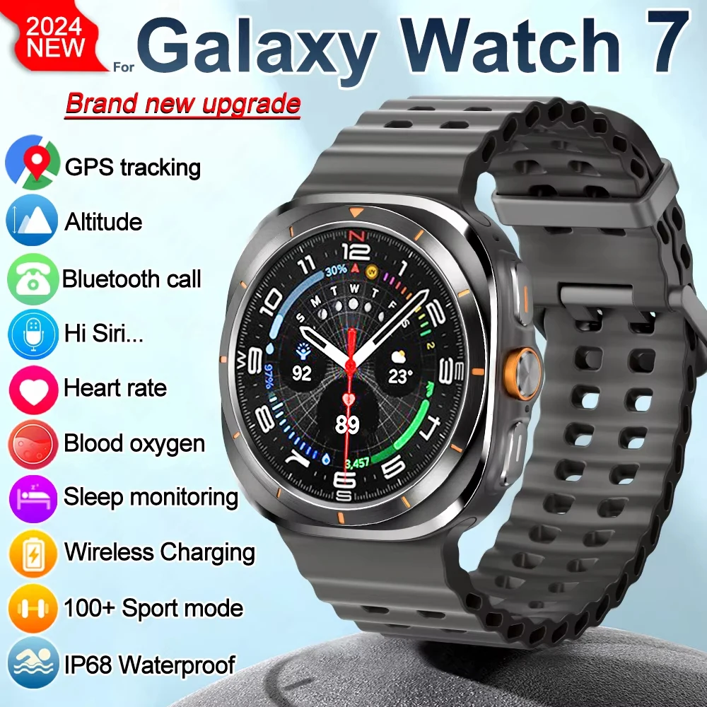 2025 Новинка для Galaxy Watch Ultra New AMOLED Смарт-часы Мужские GPS Спортивные Трек Компас 3D