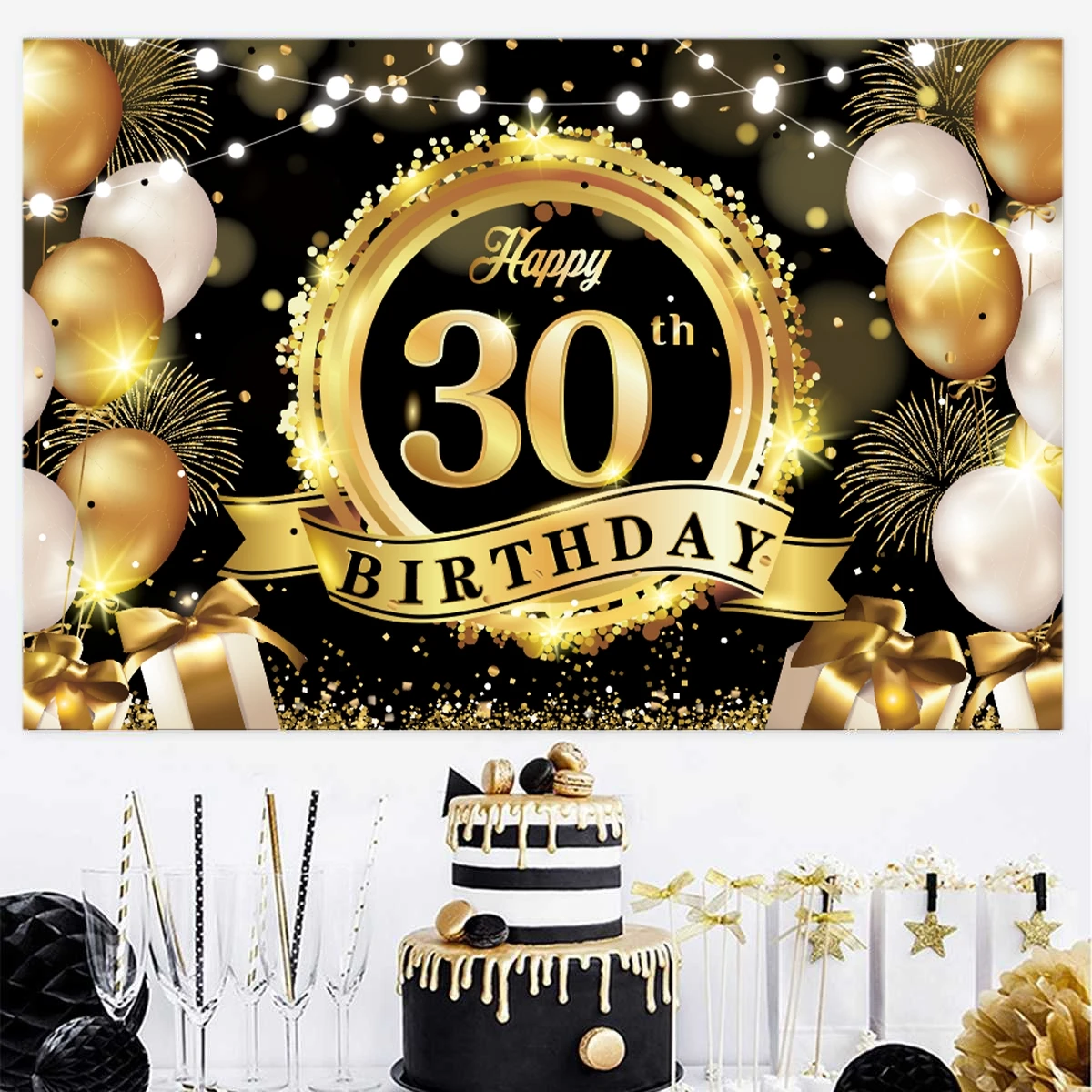 Баннер для дня рождения большого размера 150x10 0 см украшение 30/40/50 лет подвесной